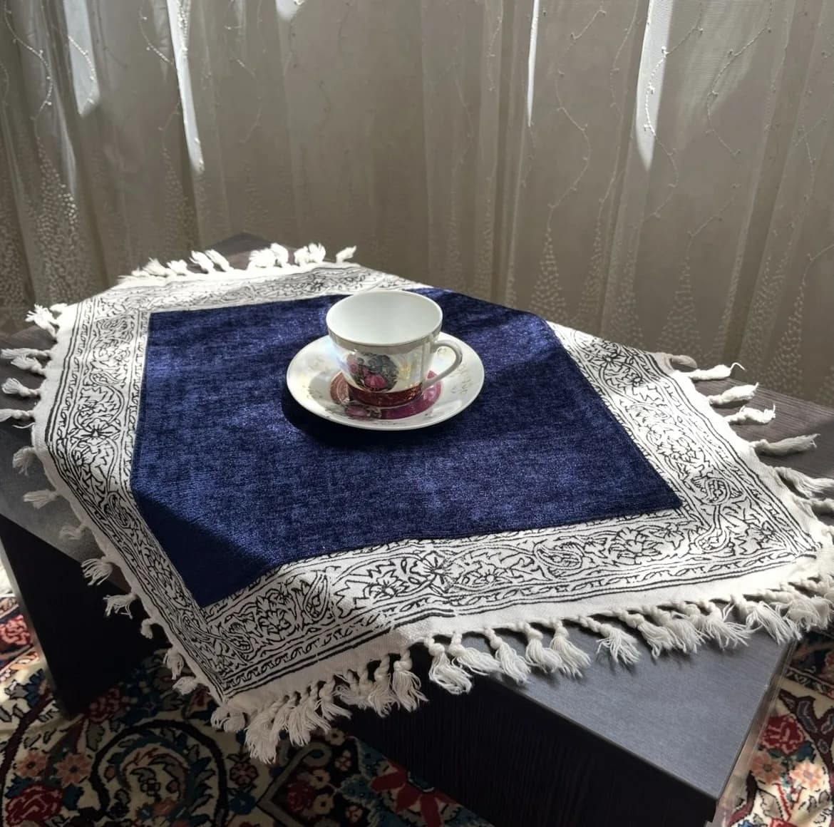 ست رومیزی ۳ تکه مدل مخمل نگار — تصویر ۸