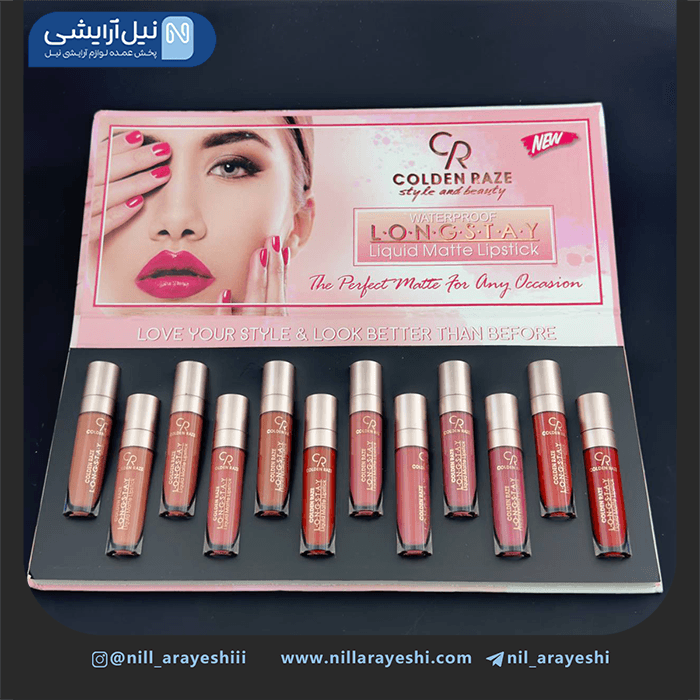 پک رژ لب مایع گلدن رز دوازده عددی کد lgcr – 03