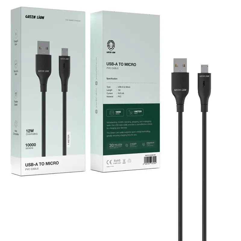 کابل شارژ و دیتا میکرو 1 متری Green Lion AMCBK 7259