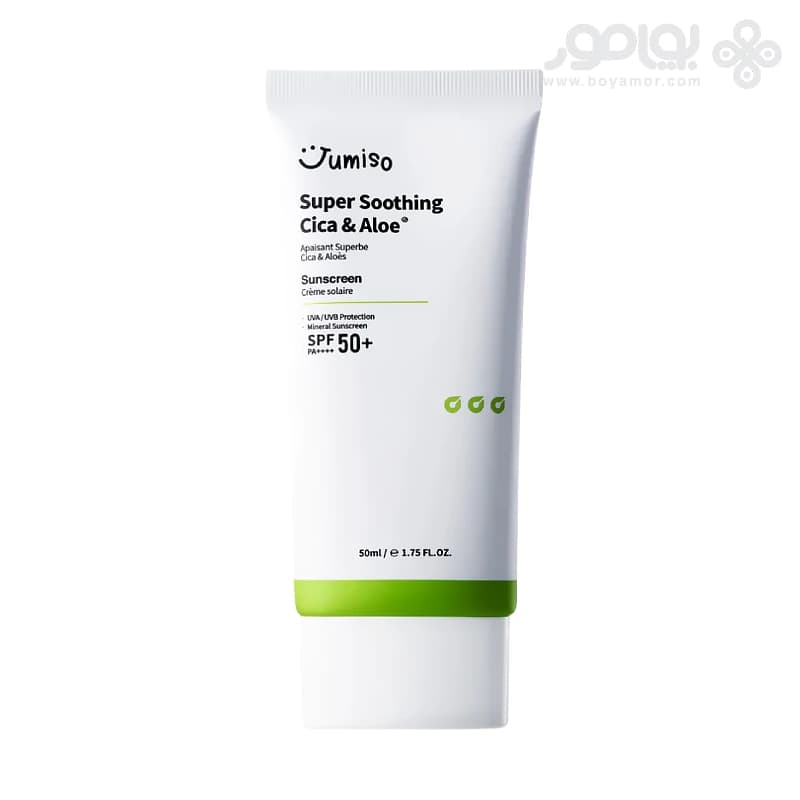 کرم ضد آفتاب تسکین دهنده جومیسو SPF50 مدل CICA & ALOE