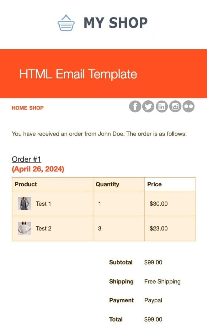 افزونه YITH WooCommerce Email Templates Premium قالب های ایمیل ووکامرس 1.33.0 — تصویر ۵