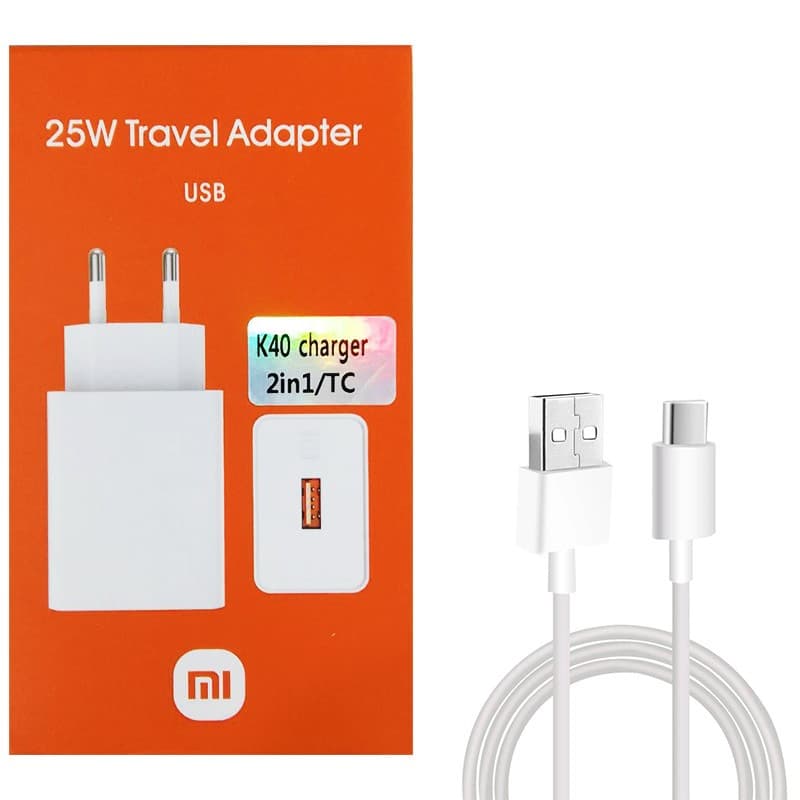 آداپتور شارژر با کابل Type C سوپر فستTravel Adapter Xiaomi MDY- K40 25W — تصویر ۲