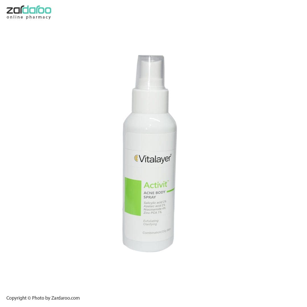 لوسیون اسپری ضد جوش و لایه بردار اکتی ویت ویتالیر Vitalayer — تصویر ۲