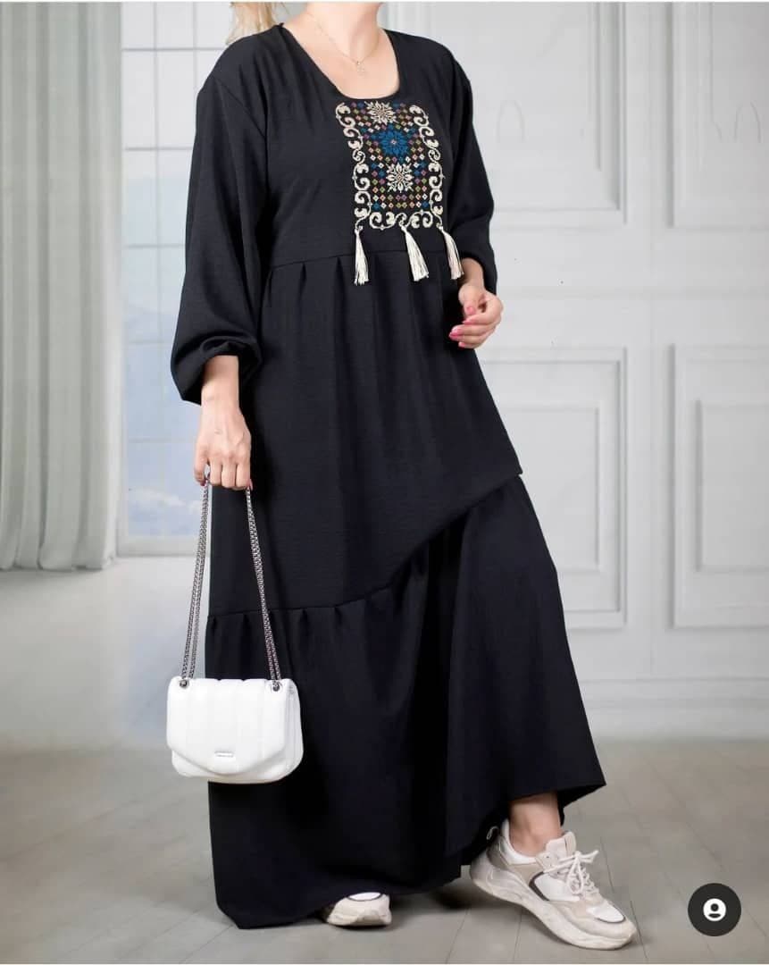 پیراهن ساحلی زنانه یقه گلدوزی/کد6146 — تصویر ۲