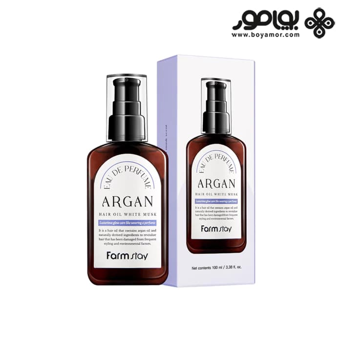 روغن آرگان معطر فارم استی با رایحه مشک سفید حجم 100 میل — تصویر ۳