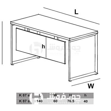 میز تحریر مدرن مدل K87S-درجه یک با پایه فلزی مبلمان فرنا مدل 1134292 — تصویر ۲