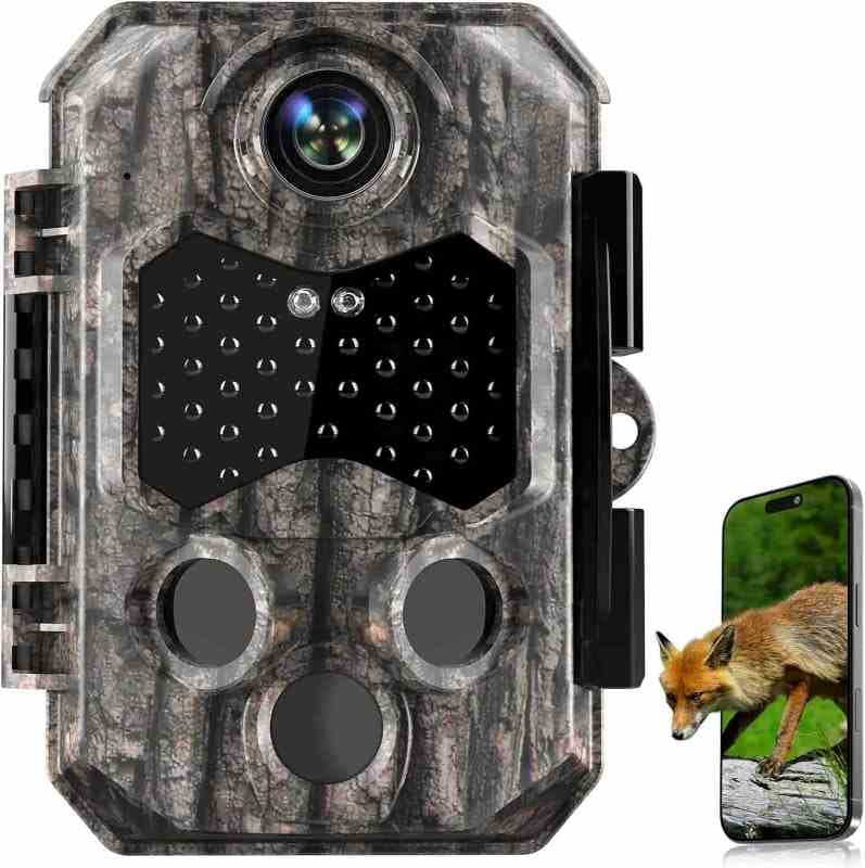 دوربین حیات وحش،Sounex دوربین مسیریاب بلوتوث وای فای 4K 84MP HD با دید در شب و فعال شدن حرکت،