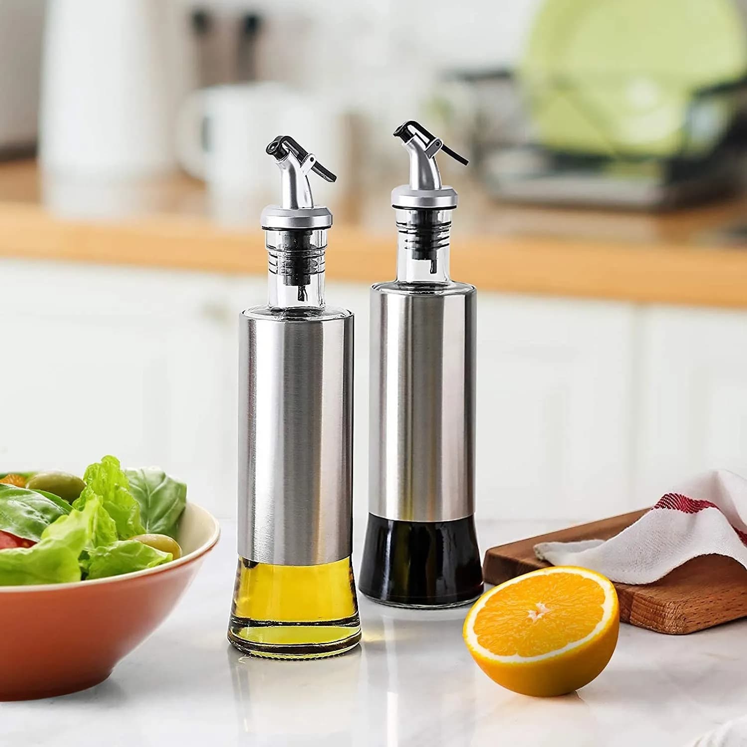 بطری روغن زیتون و آبلیمو استیل – ترکیبی از زیبایی و کارایی