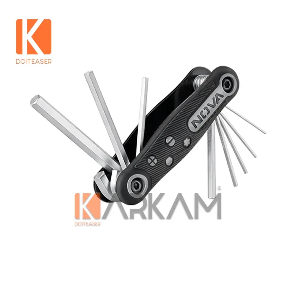 آچار آلن تاشو 8 عددی CRV وکیومی تورکس NTK-1141 نوا