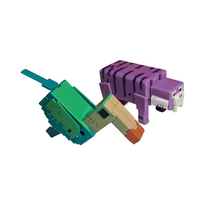 اکشن فیگور مدل ماینکرفت طرح گربه و توکا کد M645 — تصویر ۲