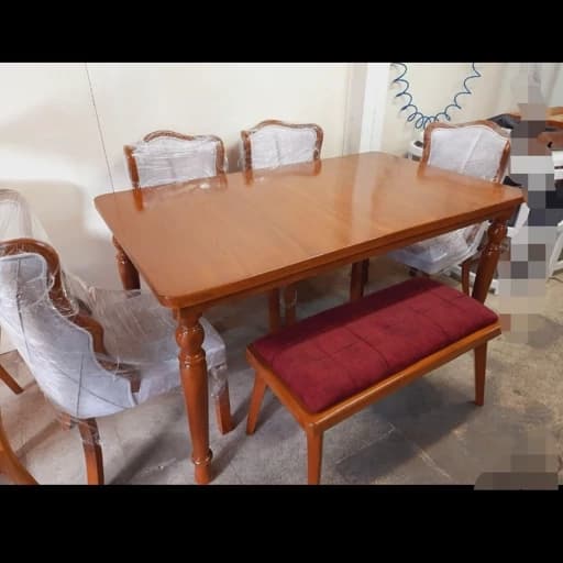 میز صندلی ناهارخوری فلامینگو شش نفره پافدار مبلمان اورلین مدل 958984