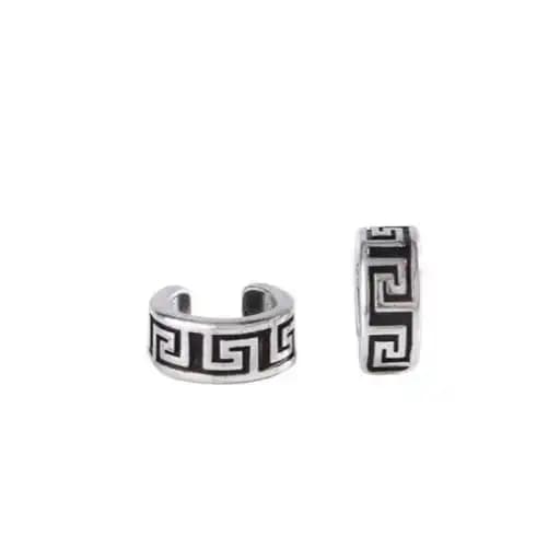 پیرسینگ گوش زنانه طرح نیم حلقه ورساچه Versace استیل عیار 316 ضد حساسیت و رنگ ثابت کد zsf — تصویر ۲