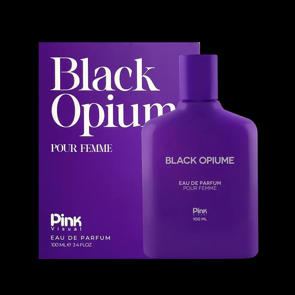 ادوپرفیوم زنانه پینک ویژوآل مدل Black Opium حجم 100 میلی لیتر طرح مدرن