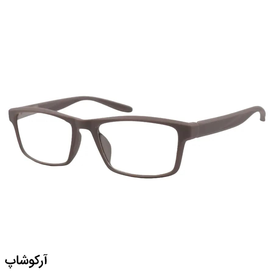 عینک مطالعه نزدیک بین نمره +1.75 با فریم طوسی مات و تیره، شکل مستطیلی و دسته فنردار مدل XS5022
