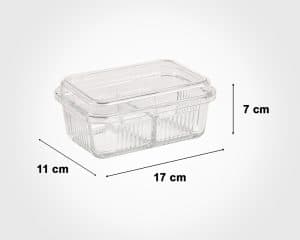 ظرف شیشه ای دو خانه با درب اکرولیک لیمون کد 2256 — تصویر ۲