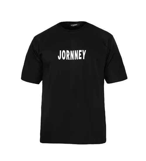 تیشرت Jornney یقه گرد مردانه مشکی طرح دار مدل 47368