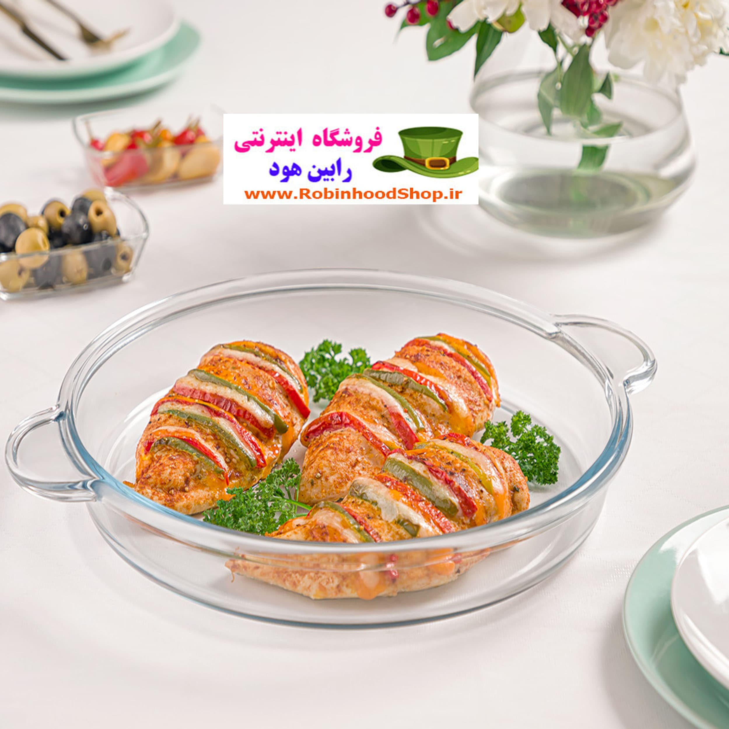 ظرف تابه گرد شیشهای 3.4 لیتر — تصویر ۲