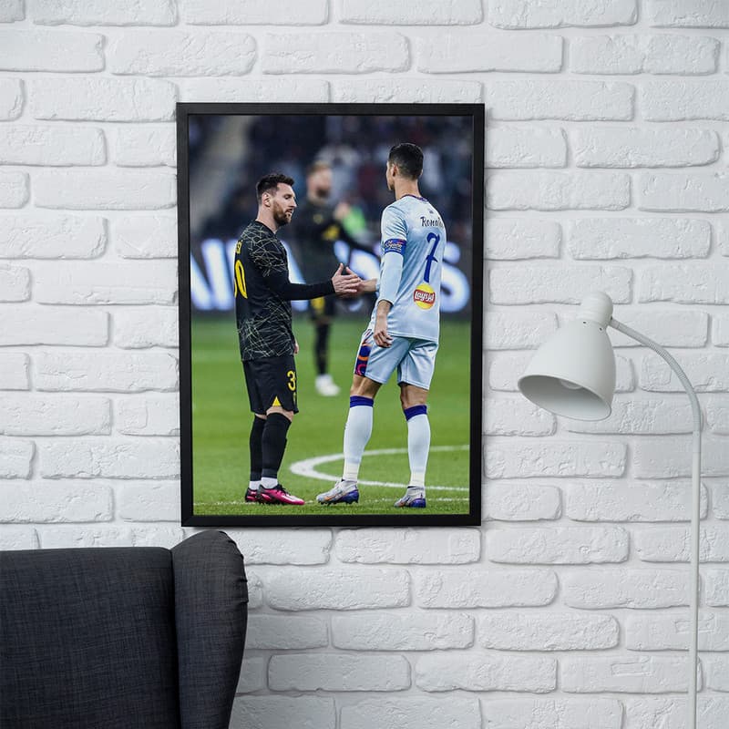 تابلو مدل دیواری طرح رونالدو و مسی Ronaldo and Messi کد FD496 — تصویر ۲