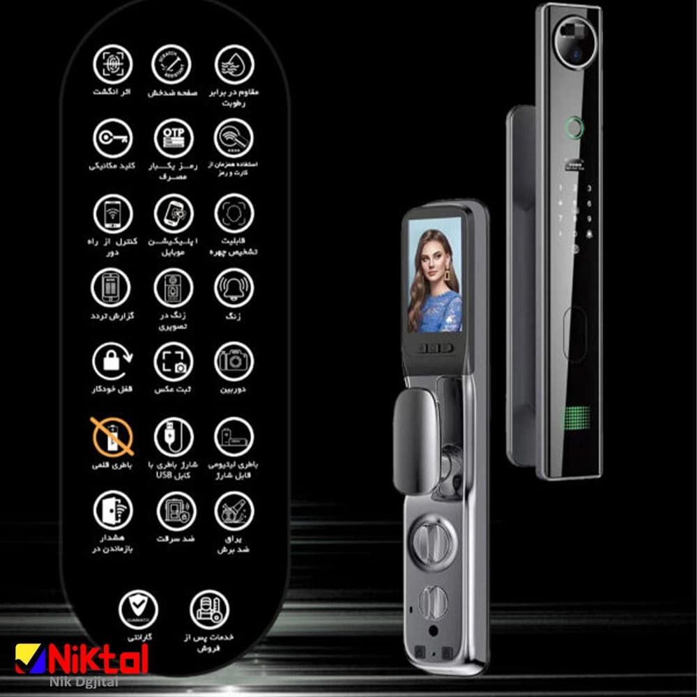 دستگیره و قفل هوشمند دیجیتال MOKO LF600 با سیستم های پیشرفته تشخیص چهره، اثرانگشت — تصویر ۲