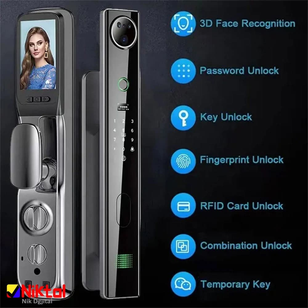 دستگیره و قفل هوشمند دیجیتال MOKO LF600 با سیستم های پیشرفته تشخیص چهره، اثرانگشت — تصویر ۴