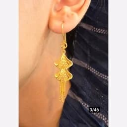 گوشواره نقره باروکش اب طلا. 9 — تصویر ۲