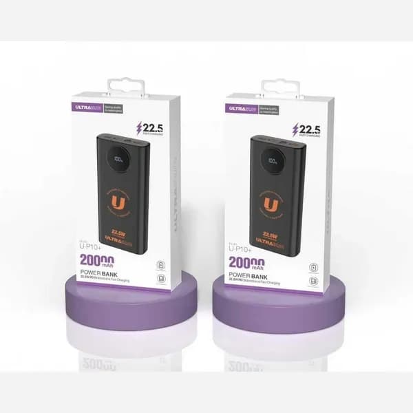 پاور بانک اولتراسور مدل +U-P10 ظرفیت 20000 میلی آمپر ساعت 22.5 وات