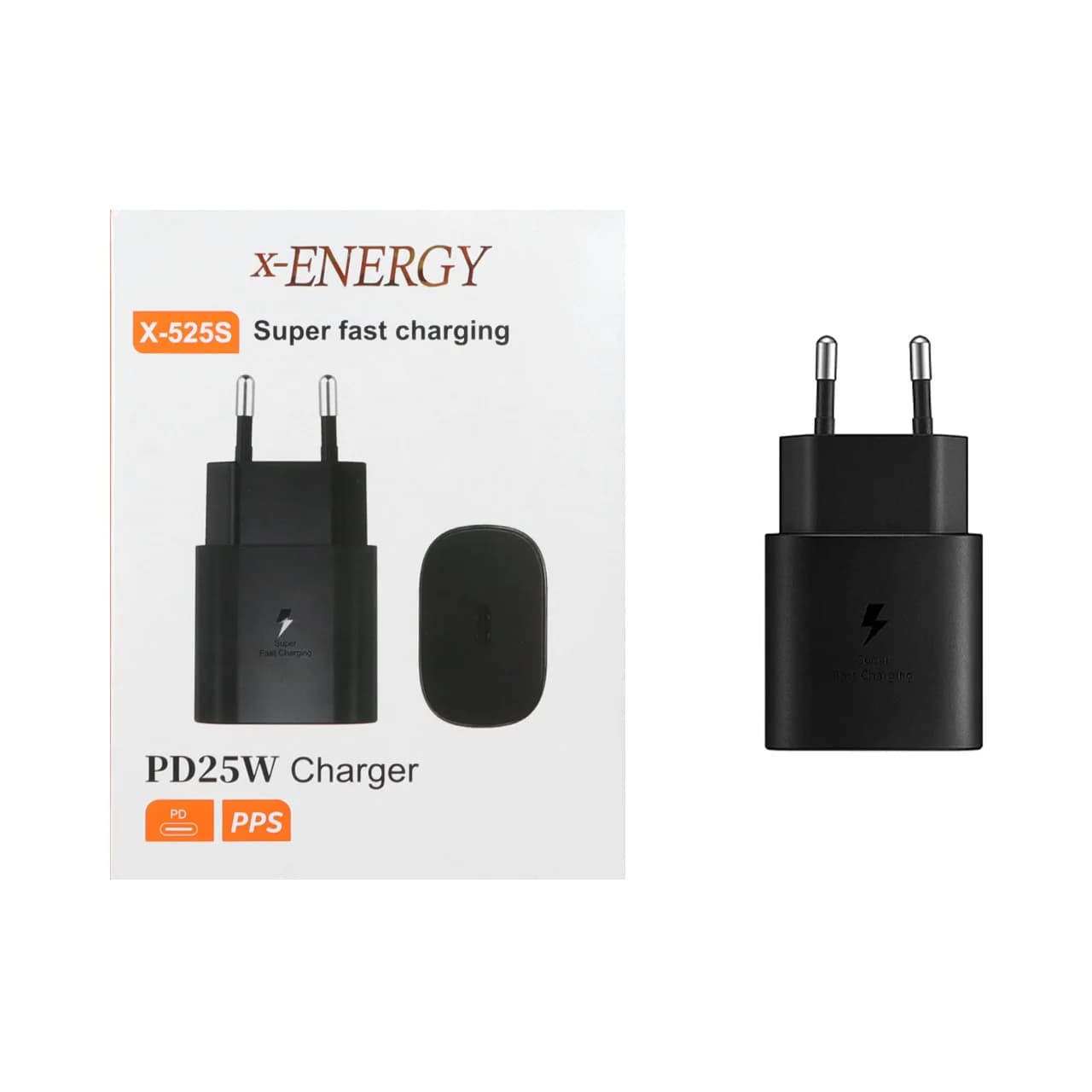 شارژر دیواری فست و PD تک پورت X-Energy مدل X-525S 25W – مشکی