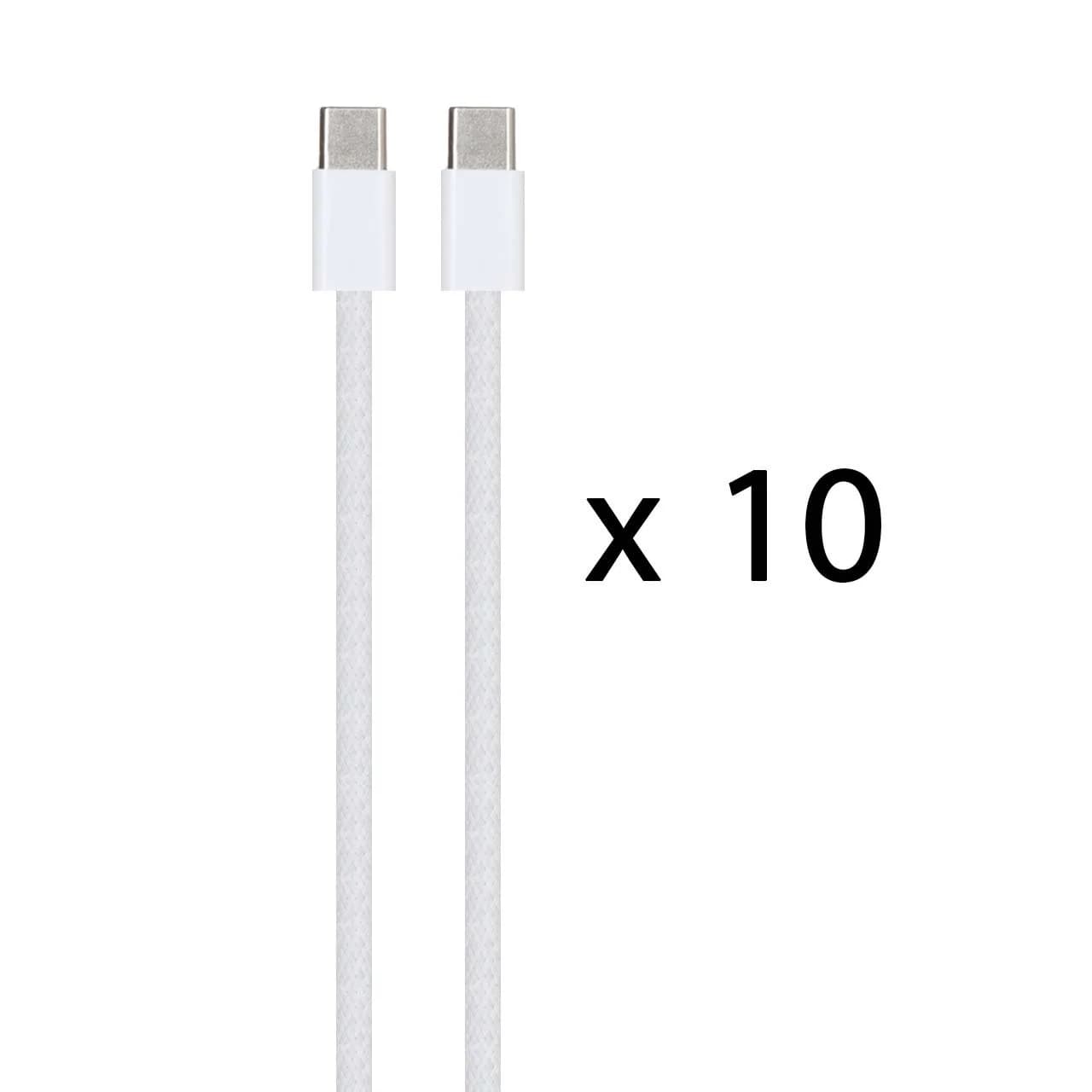 بسته 10 عددی کابل شارژ کنفی Type-C To Type-C – سفید – SMO