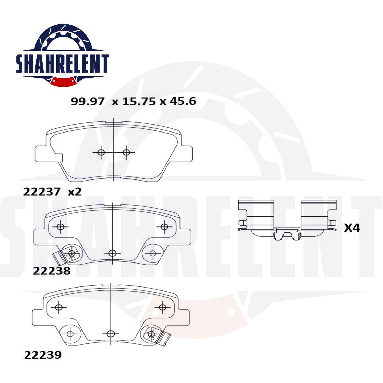 لنت ترمز عقب سمند سورن نوع A برند تکستار(TEXTAR) ایساکو — تصویر ۳