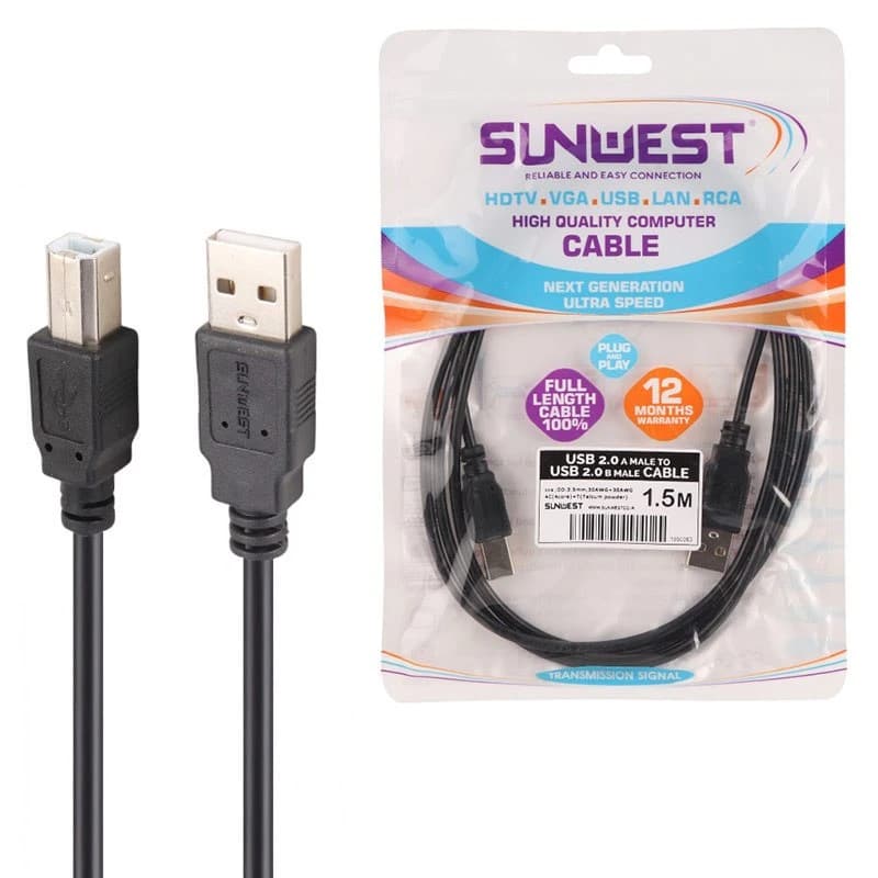 کابل پرینتر سان وست Sunwest طول 1.5 متر