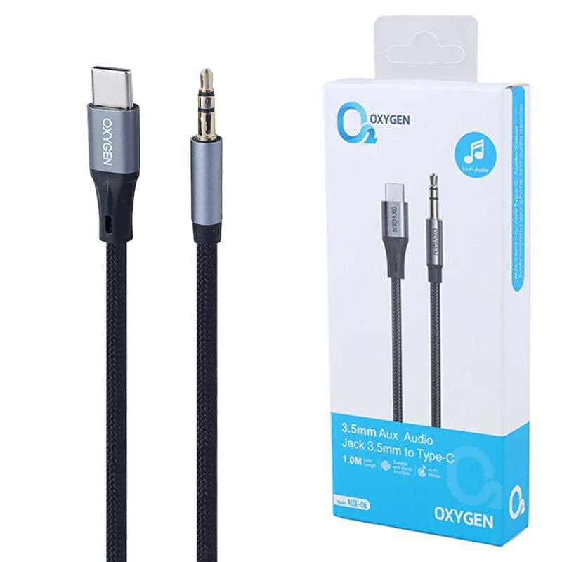 کابل تبدیل Type-C به AUX اکسیژن AUX-06 طول 1 متر