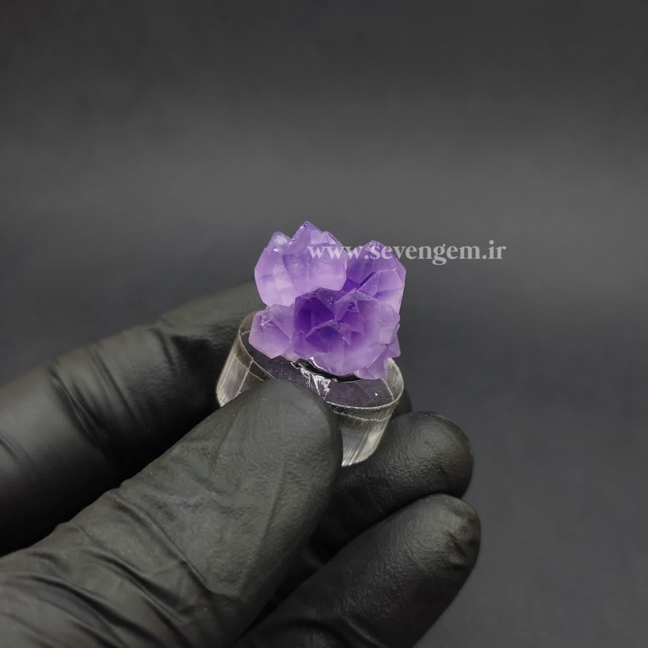 راف بلور خوشه ای سنگ آمیتیست (کد532) — تصویر ۲
