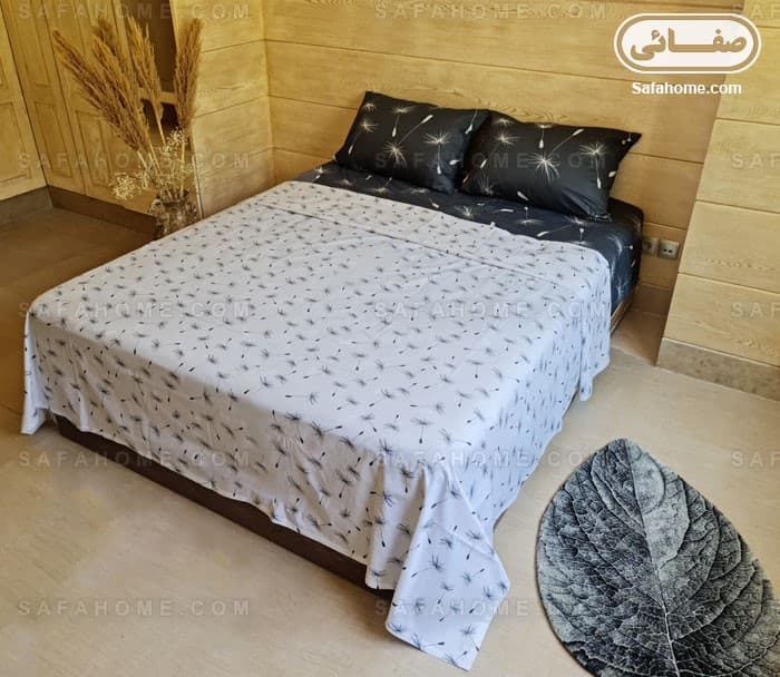 ست ملحفه روانداز کتان طرح قاصدک — تصویر ۳