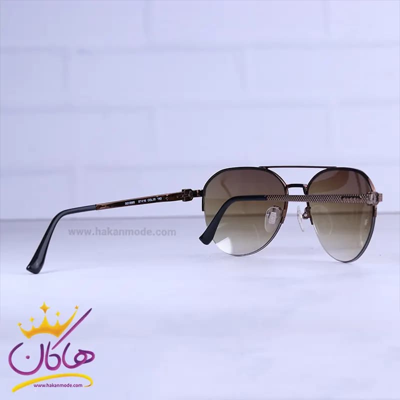 عینک آفتابی گوچی مردانه فریم خلبانی فلزی GG1358/5 — تصویر ۳