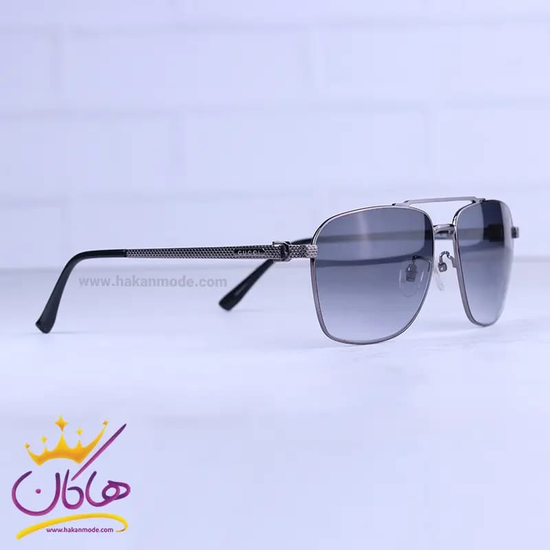 عینک آفتابی مردانه گوچی فریم فلزی دودی GG1359/3 — تصویر ۴