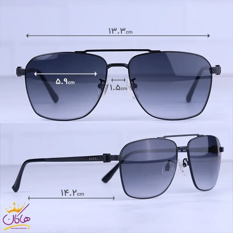 عینک آفتابی مردانه گوچی فریم فلزی خلبانی GG1359/4 — تصویر ۲
