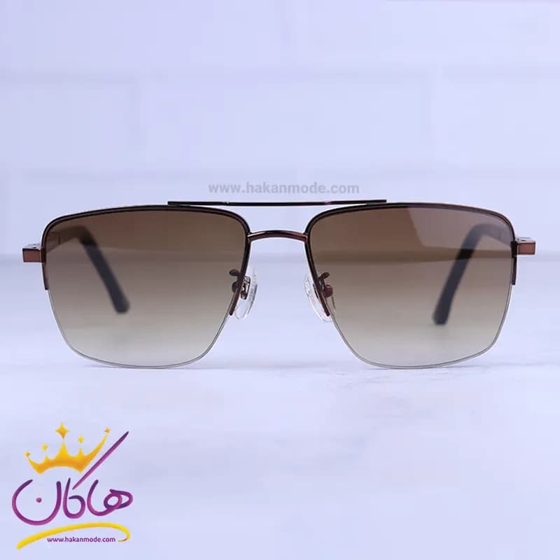 عینک آفتابی گوچی مردانه فریم قهوه ای فلزی GG1242/5