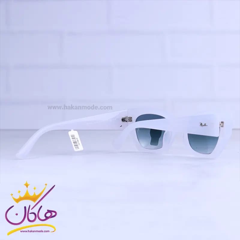 عینک آفتابی ری بن فریم سفید گربه ای RB 4430/2 — تصویر ۴