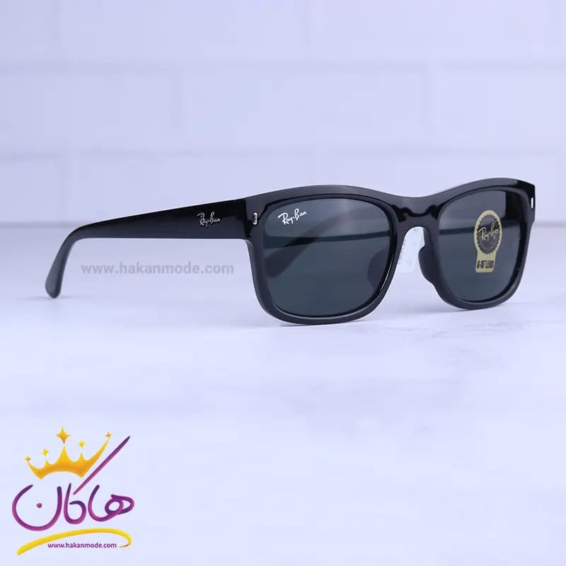 عینک آفتابی ری بن مردانه فریم مستطیل مشکی RB 4428/1 — تصویر ۴