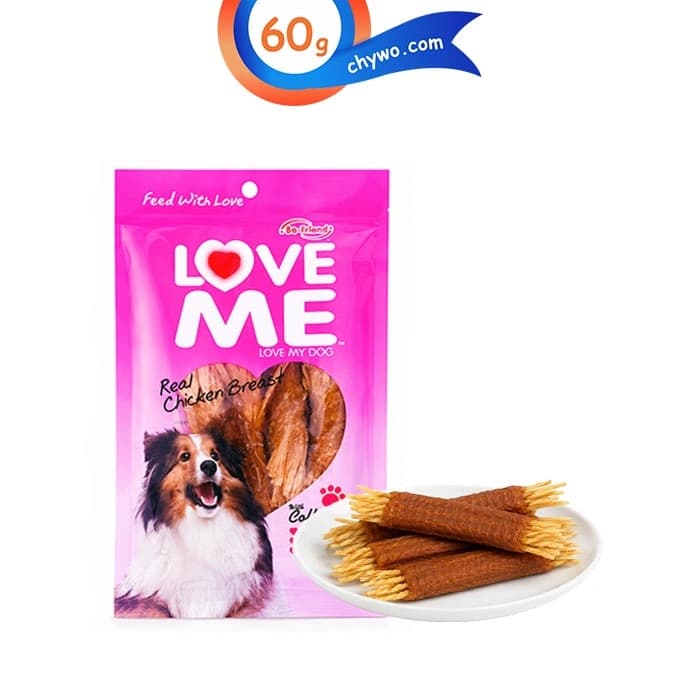تشویقی سگ لاومی طعم هویج و مرغ مدل رشته ای وزن 60 گرم Love Me Chicken Breast