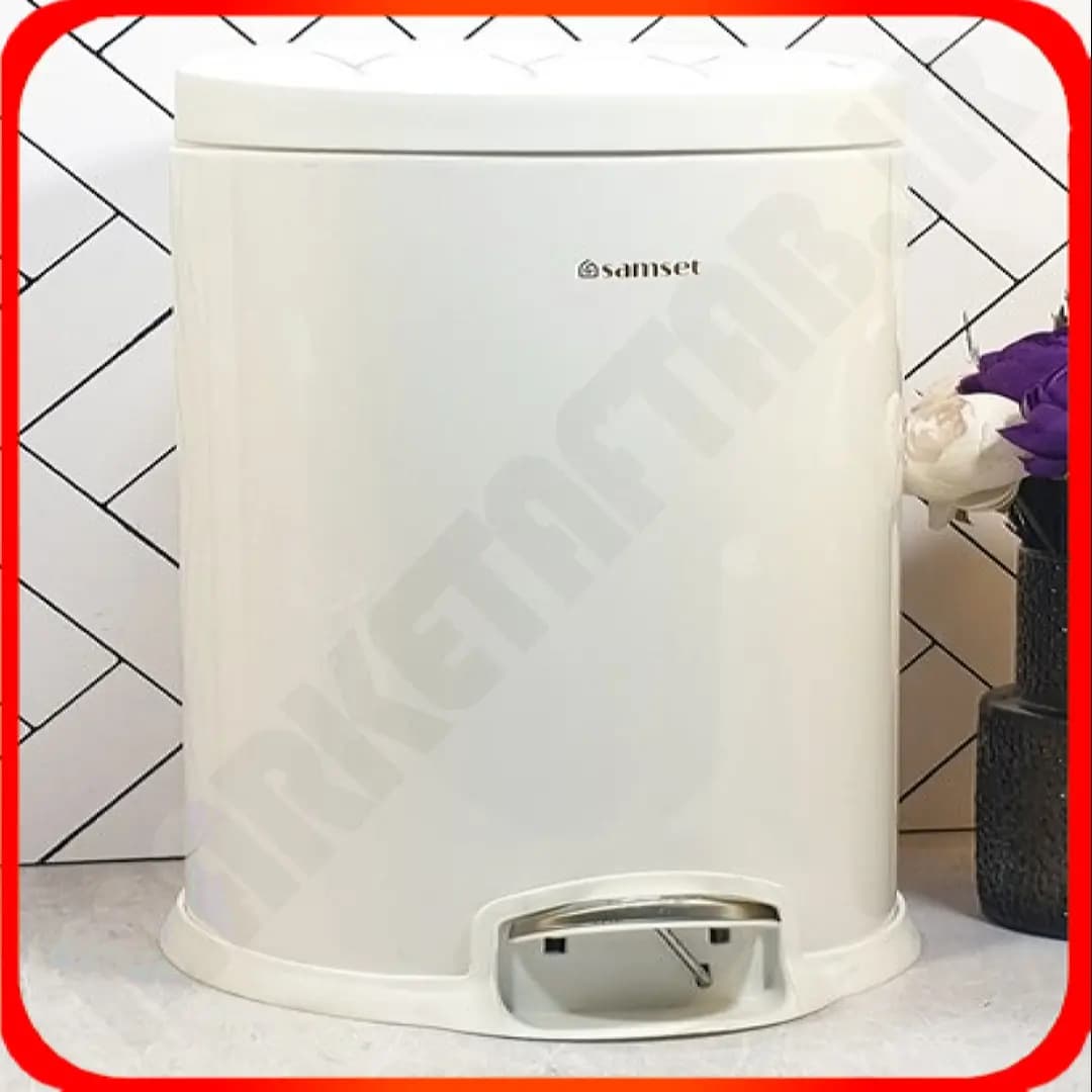 سطل پدالی 16 لیتر استوانه ای Fسفید 40101003 سام ست