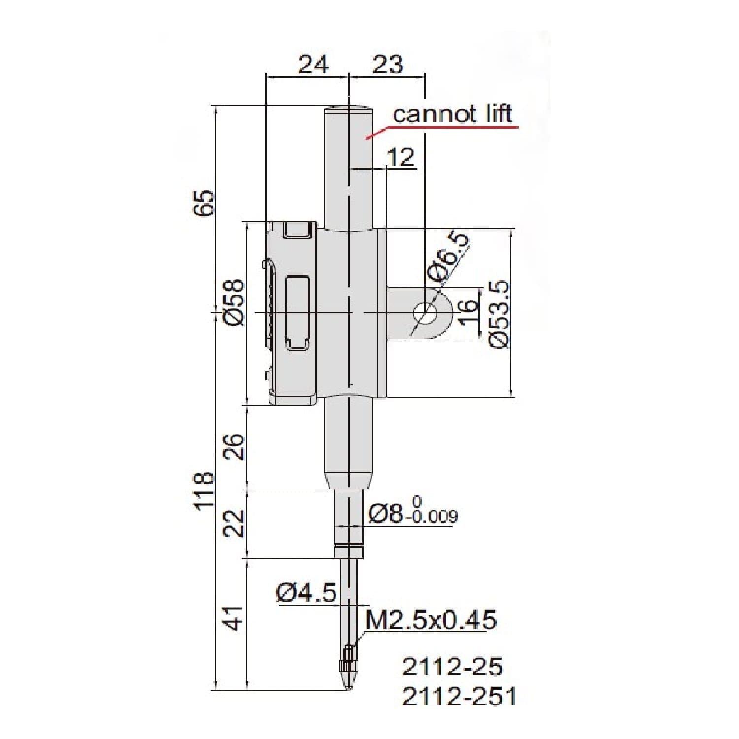 ساعت اندیکاتور دیجیتال کورس 25 میلی متری اینسایز (Insize) مدل 25-2112 — تصویر ۲