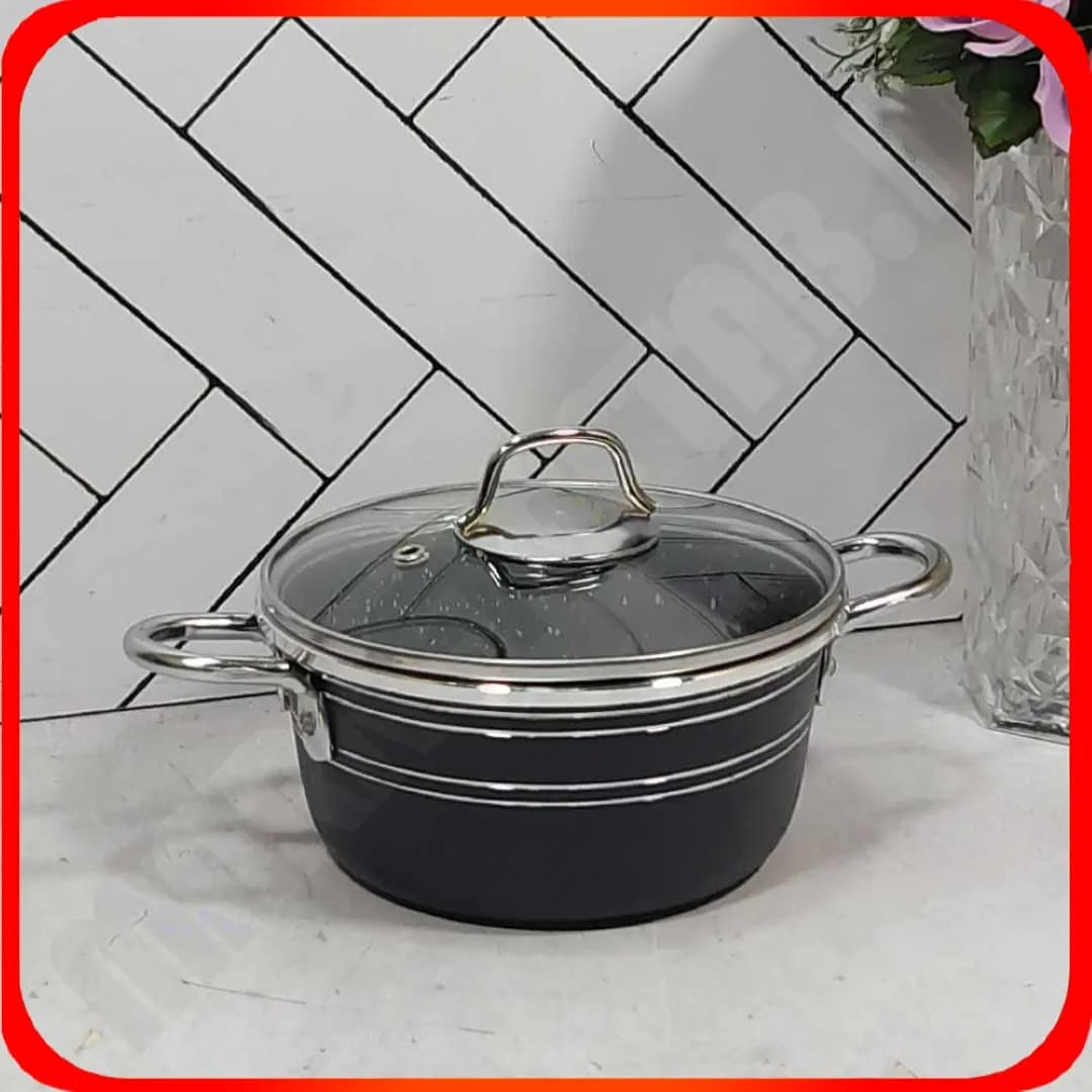 قابلمه تک مشکی سایز 16 دسته کروم زومبا