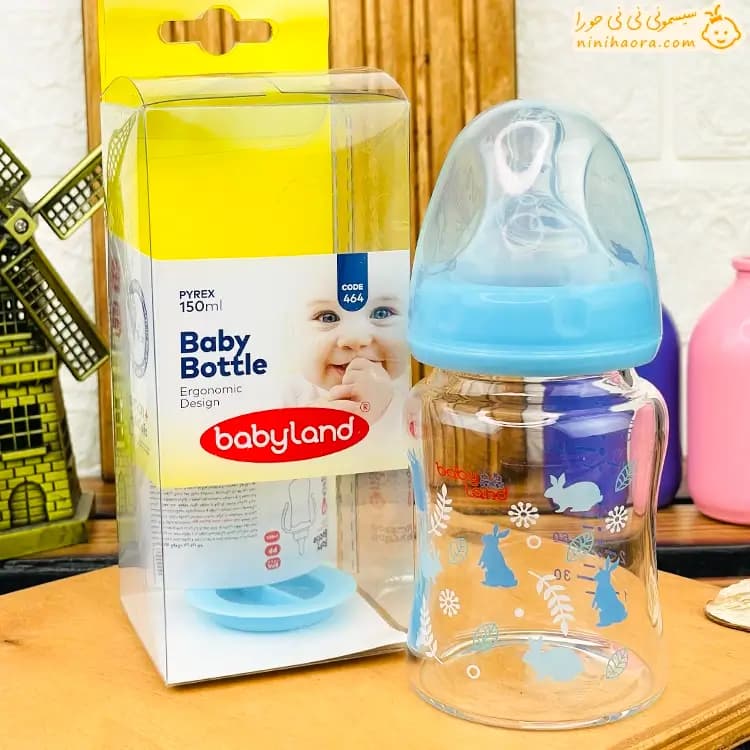 شیشه شیر پیرکس دهانه عریض بی بی لند464 — تصویر ۳