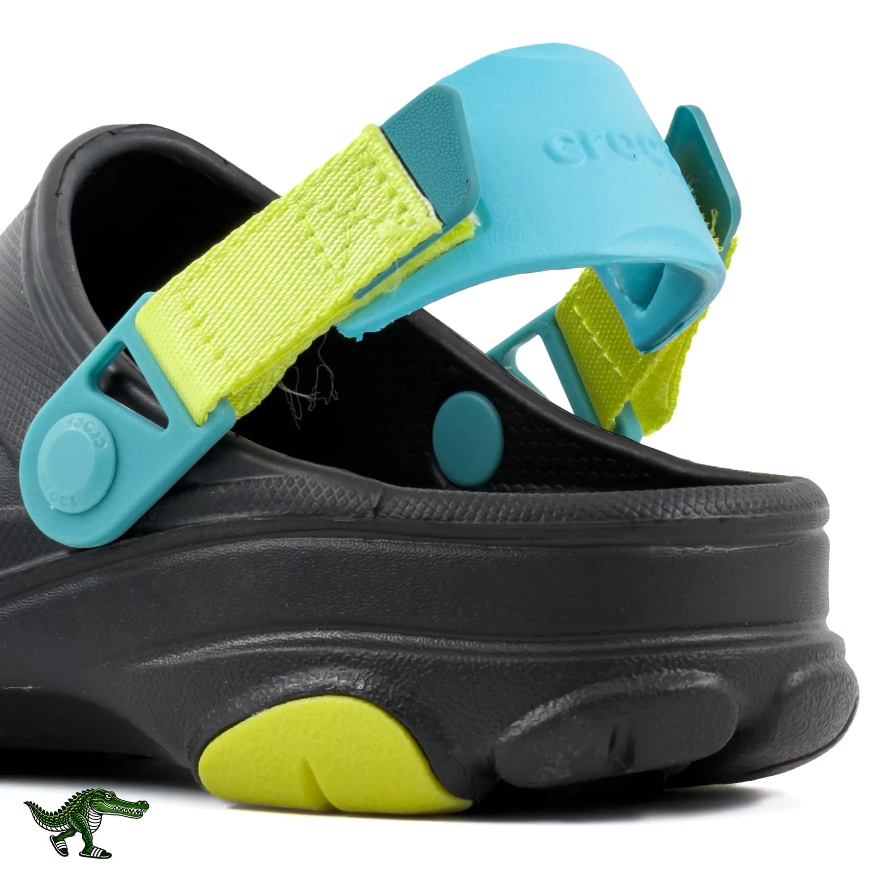 کراکس آل ترین مشکی فیروزهای لیمویی زنانه و مردانه | Crocs All Terrain — تصویر ۶