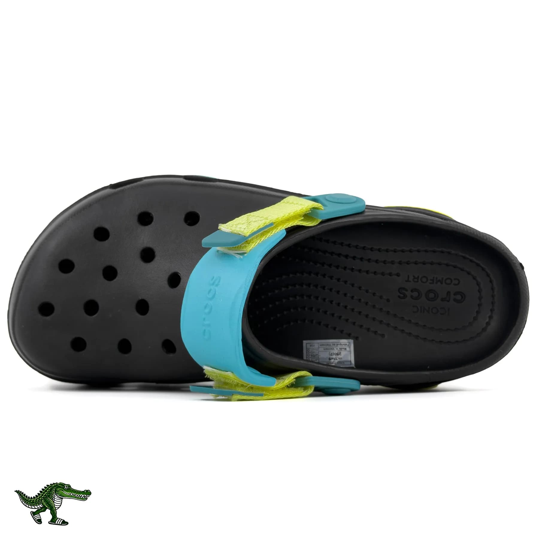 کراکس آل ترین مشکی فیروزهای لیمویی زنانه و مردانه | Crocs All Terrain — تصویر ۳