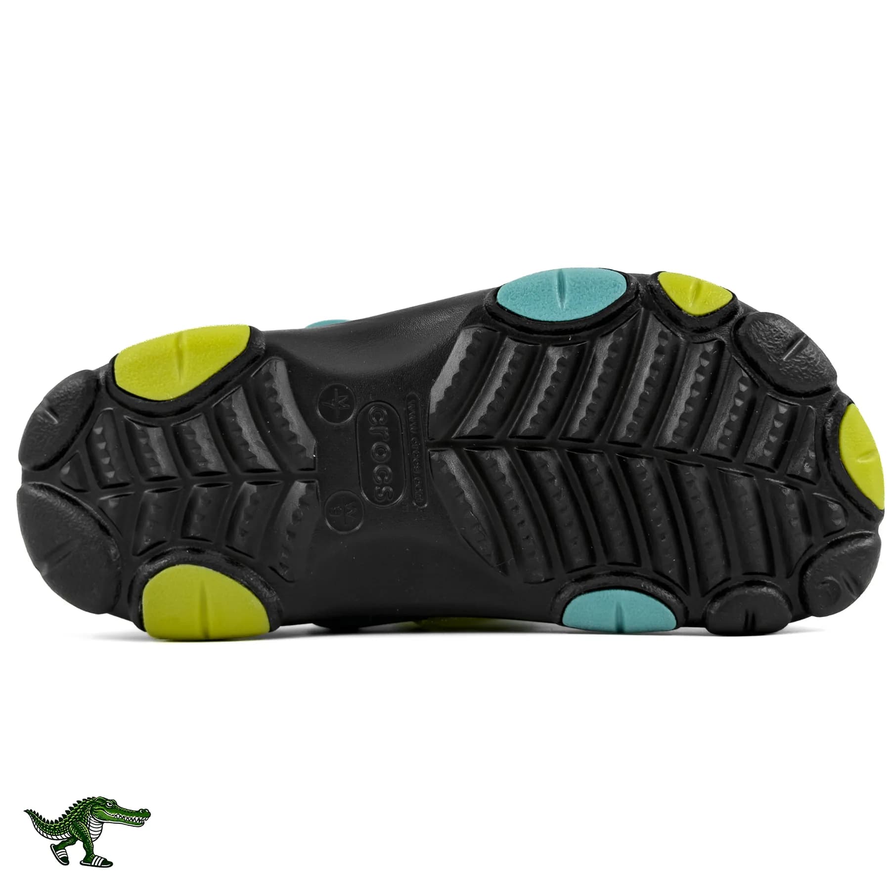 کراکس آل ترین مشکی فیروزهای لیمویی زنانه و مردانه | Crocs All Terrain — تصویر ۴