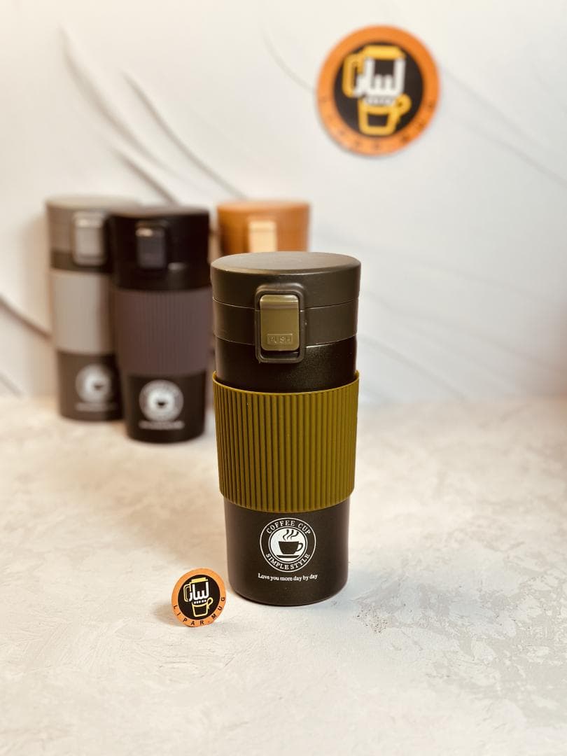 تراول ماگ کمربند سیلیکونی COFFE حجم 380 میل کد 1857 — تصویر ۷