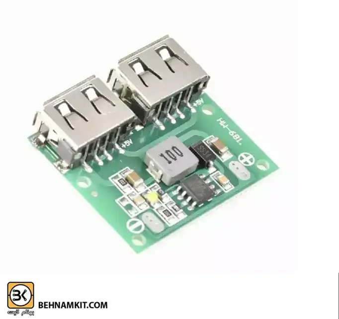 ماژول کاهنده ولتاژ 5V 3A با دو خروجی USB 