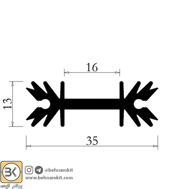 هيت سينک پروانه ای Heat 2p ya طول 2.5 سانتيمتر — تصویر ۲